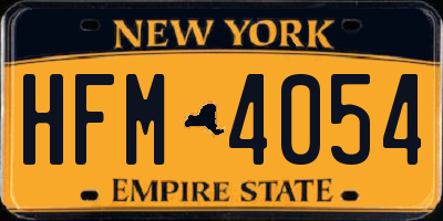 NY license plate HFM4054