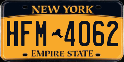 NY license plate HFM4062