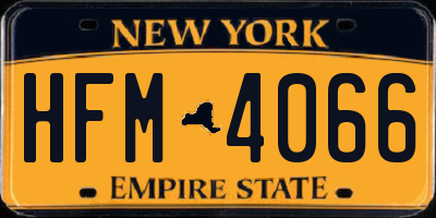 NY license plate HFM4066