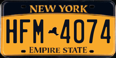 NY license plate HFM4074