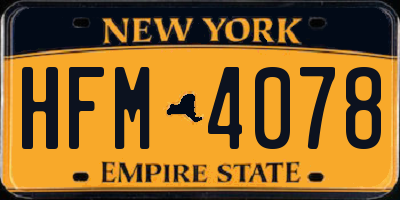 NY license plate HFM4078