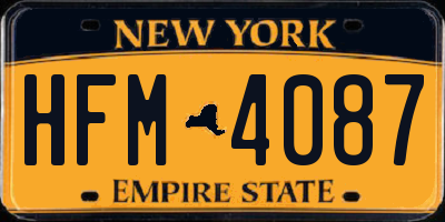 NY license plate HFM4087