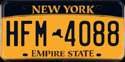 NY license plate HFM4088