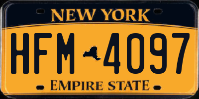 NY license plate HFM4097