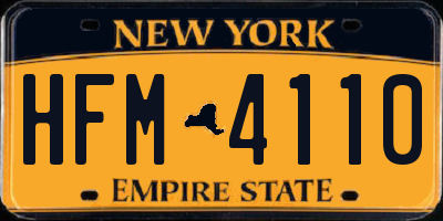 NY license plate HFM4110