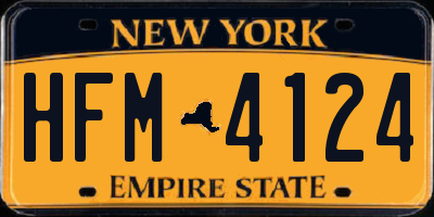 NY license plate HFM4124