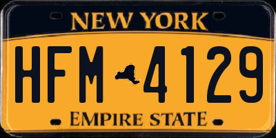 NY license plate HFM4129
