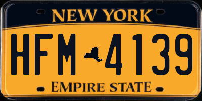 NY license plate HFM4139