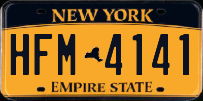 NY license plate HFM4141