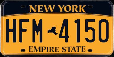 NY license plate HFM4150