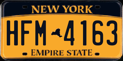 NY license plate HFM4163