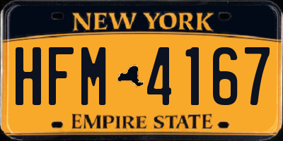 NY license plate HFM4167