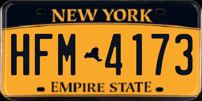 NY license plate HFM4173