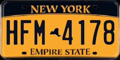 NY license plate HFM4178