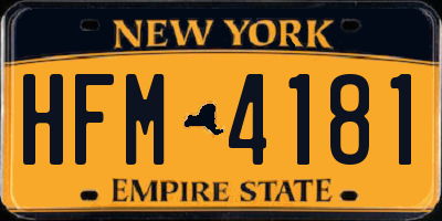 NY license plate HFM4181