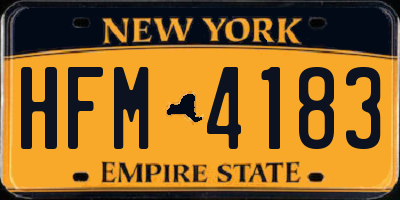 NY license plate HFM4183