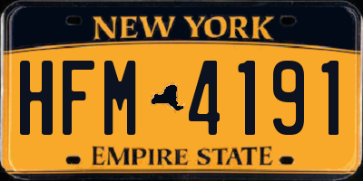 NY license plate HFM4191