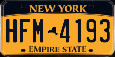 NY license plate HFM4193