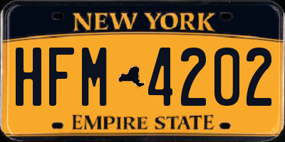 NY license plate HFM4202