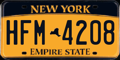 NY license plate HFM4208
