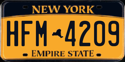 NY license plate HFM4209