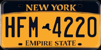 NY license plate HFM4220