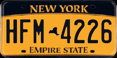NY license plate HFM4226
