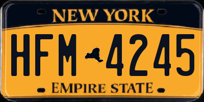 NY license plate HFM4245
