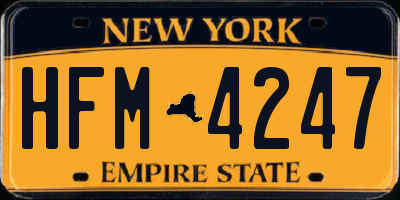 NY license plate HFM4247
