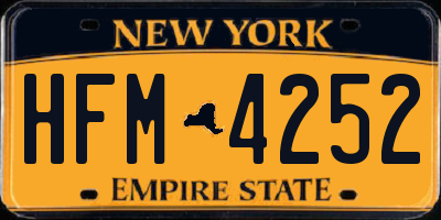 NY license plate HFM4252