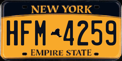 NY license plate HFM4259