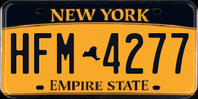 NY license plate HFM4277