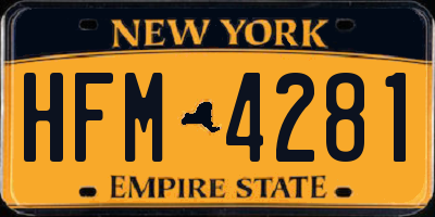 NY license plate HFM4281