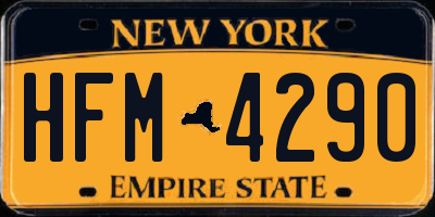 NY license plate HFM4290
