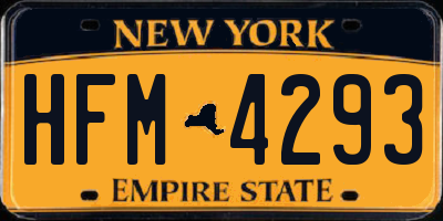 NY license plate HFM4293
