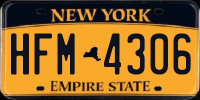NY license plate HFM4306