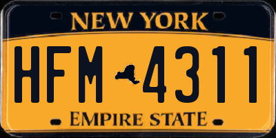 NY license plate HFM4311