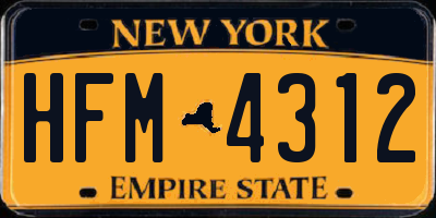 NY license plate HFM4312