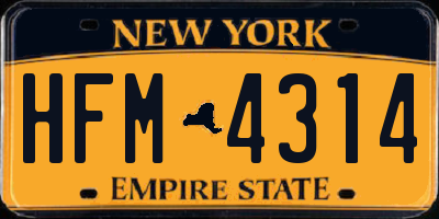 NY license plate HFM4314
