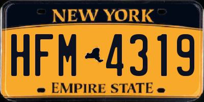 NY license plate HFM4319