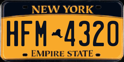 NY license plate HFM4320