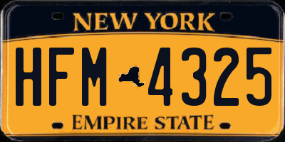 NY license plate HFM4325