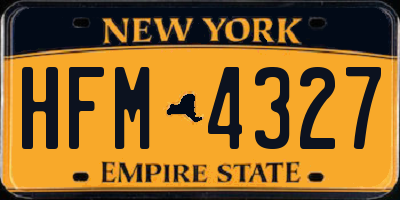 NY license plate HFM4327
