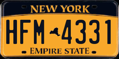 NY license plate HFM4331