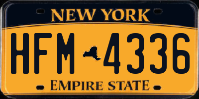 NY license plate HFM4336