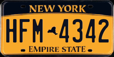 NY license plate HFM4342