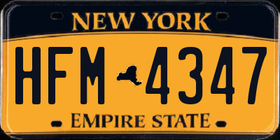 NY license plate HFM4347