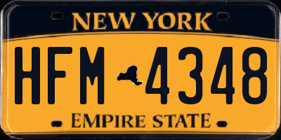 NY license plate HFM4348