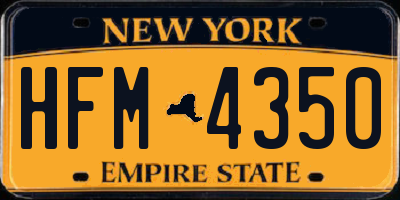 NY license plate HFM4350