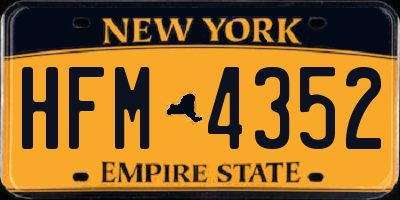 NY license plate HFM4352